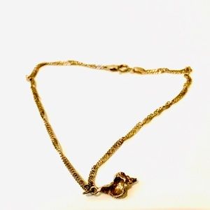 925 Anklet Conch Shell Gold Tone Marked 925 Y